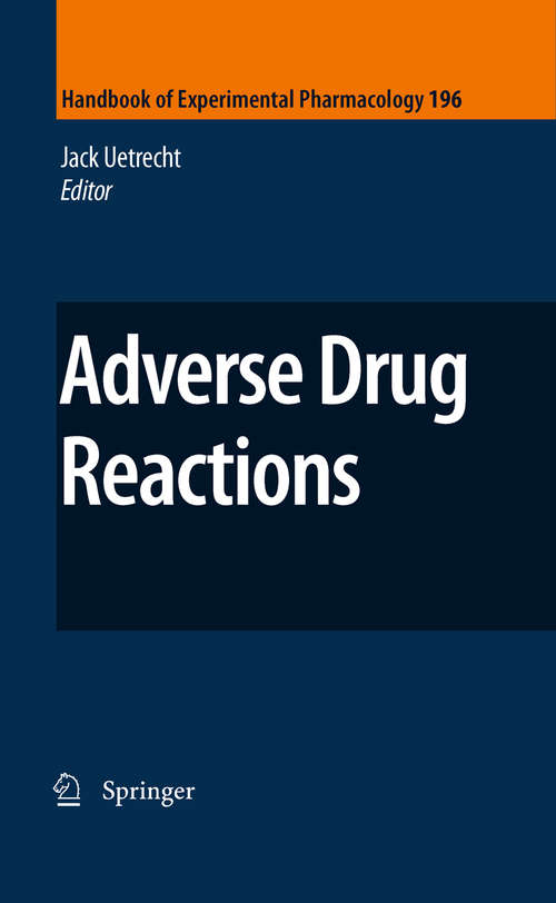 Book cover of Adverse Drug Reactions (Handbook of Experimental Pharmacology #196)