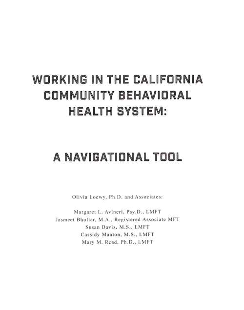Book cover of Working in the California Community Behavioral Health System: A Navigational Tool