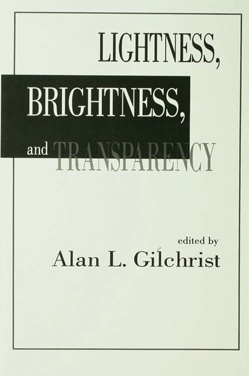 Book cover of Lightness, Brightness and Transparency