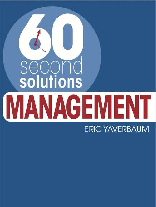 Book cover of 60 Second Solutions Management