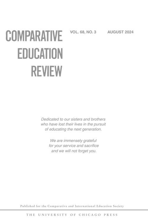 Book cover of Comparative Education Review, volume 68 number 3 (August 2024)