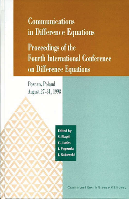 Book cover of Communications in Difference Equations: Proceedings of the Fourth International Conference on Difference Equations (1)