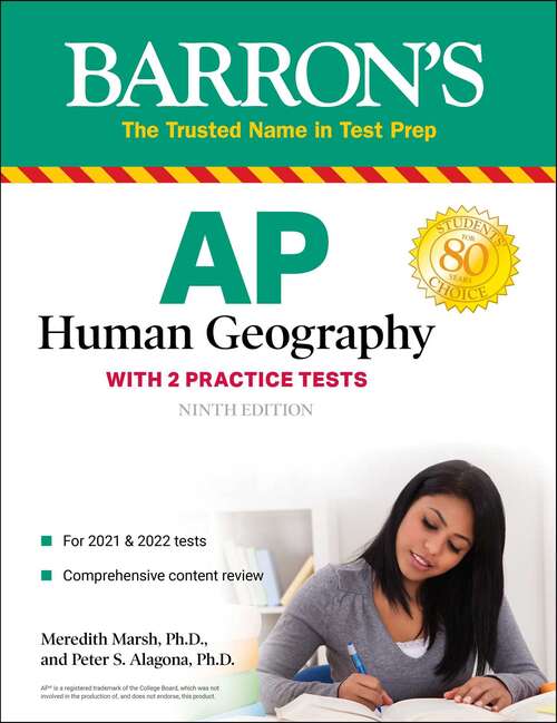Book cover of AP Human Geography: with 2 Practice Tests (Ninth Edition) (Barron's Test Prep)