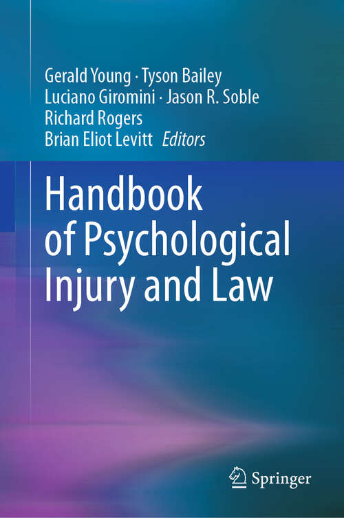 Book cover of Handbook of Psychological Injury and Law