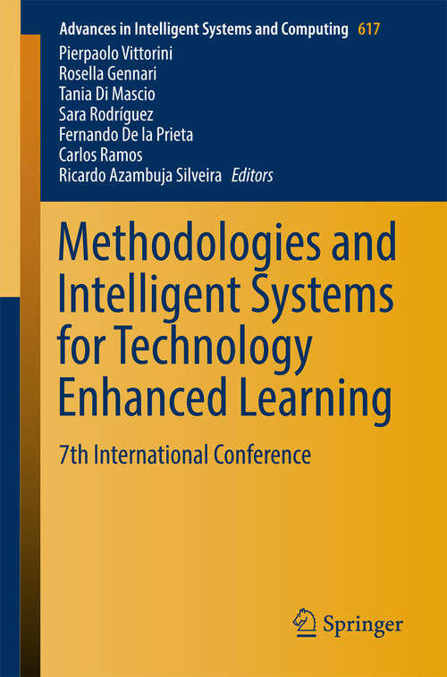 Book cover of Methodologies and Intelligent Systems for Technology Enhanced Learning