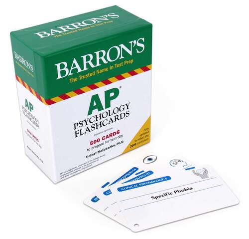 Book cover of AP Psychology Flashcards (Fourth Edition) (Barron's Test Prep)