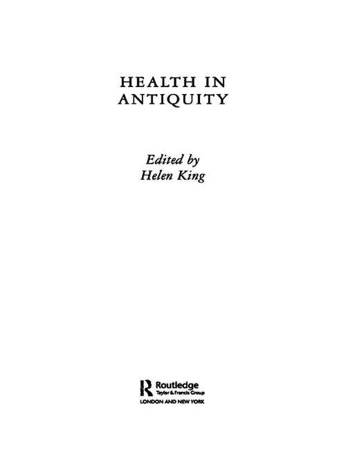 Book cover of Health in Antiquity