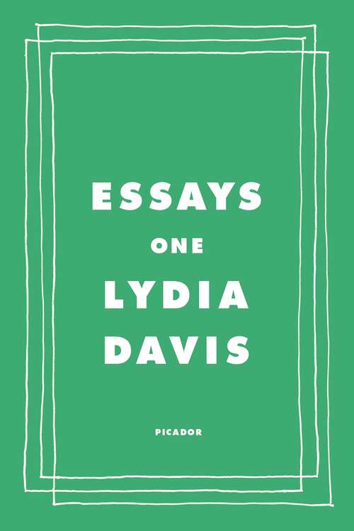 Book cover of Essays One: Reading And Writing