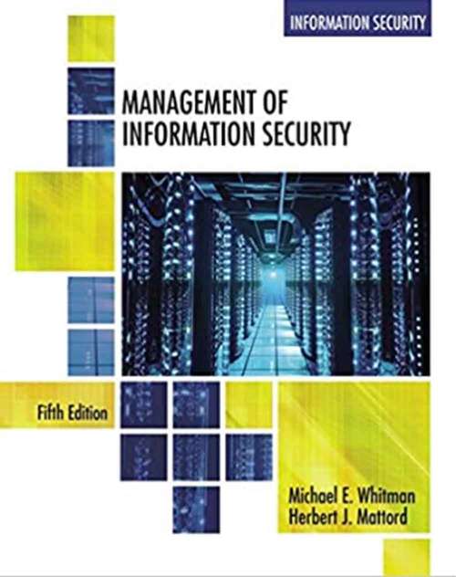Book cover of Management of Information Security (Fifth Edition)
