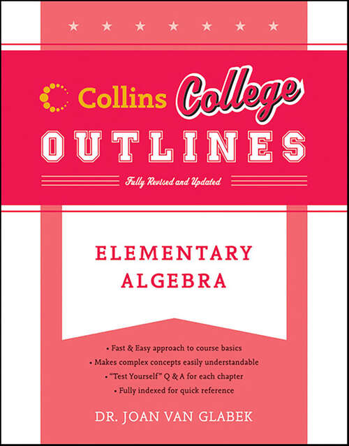 Book cover of Elementary Algebra (Collins College Outlines)