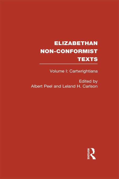 Book cover of Elizabethan Non-Conformist Texts (Routledge Library Editions)