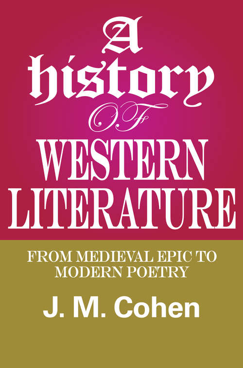 Book cover of A History of Western Literature: From Medieval Epic to Modern Poetry