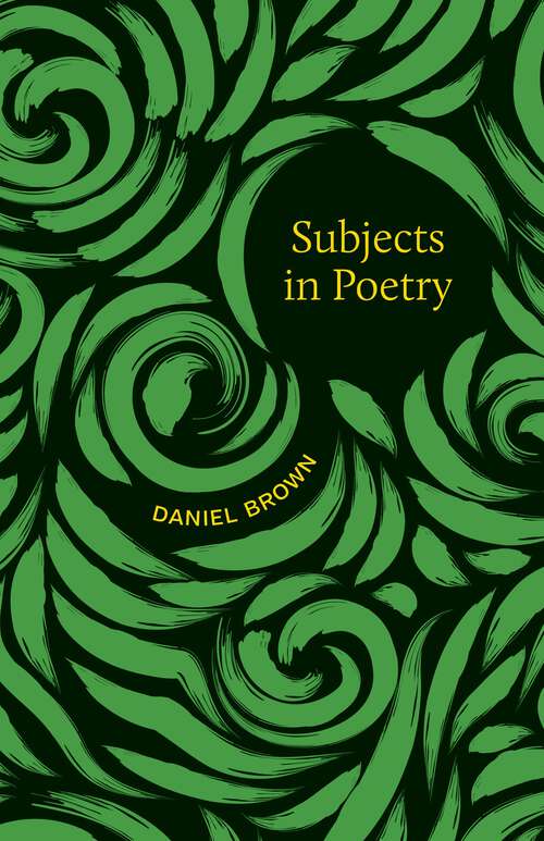 Book cover of Subjects in Poetry