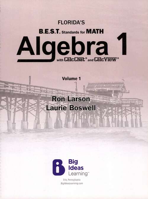 Book cover of Florida's B.E.S.T. Standards for Math-Algebra 1 w/CalcChat & CalcView Vol 1