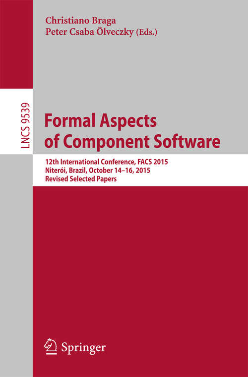 Book cover of Formal Aspects of Component Software