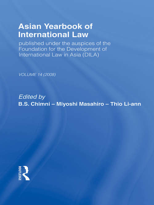 Book cover of Asian Yearbook of International Law: Volume 14 (2008) (Asian Yearbook of International Law)