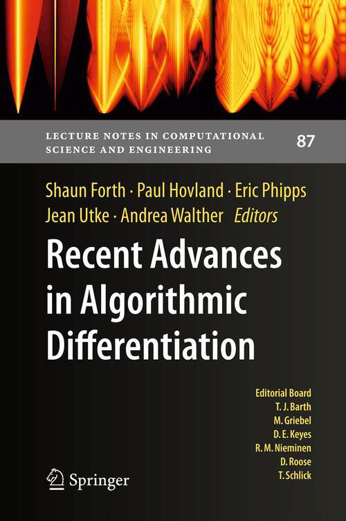 Book cover of Recent Advances in Algorithmic Differentiation