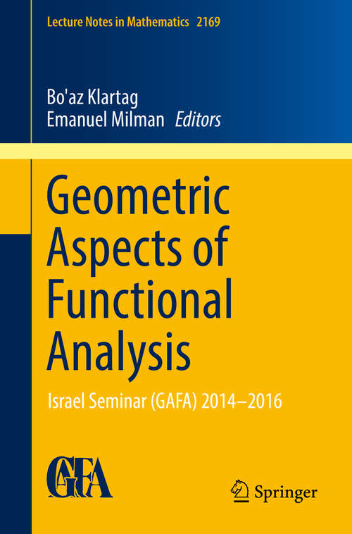 Book cover of Geometric Aspects of Functional Analysis