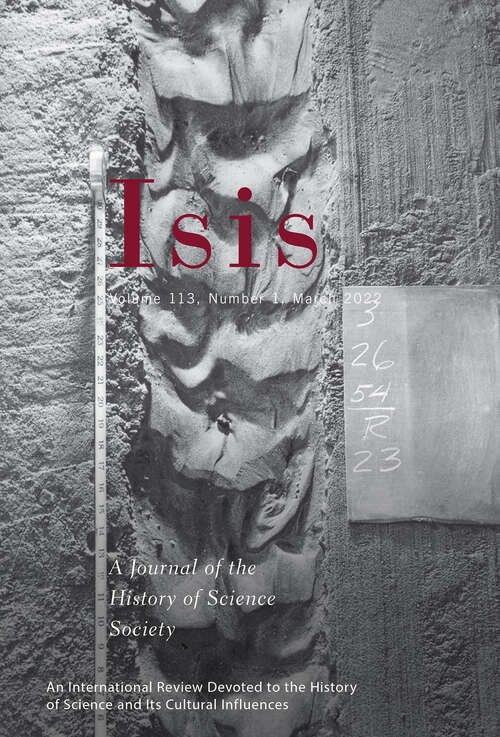 Book cover of Isis, volume 113 number 1 (March 2022)