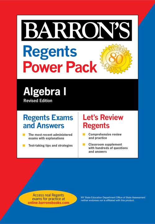 Book cover of Regents Algebra I Power Pack Revised Edition (Barron's Regents NY)