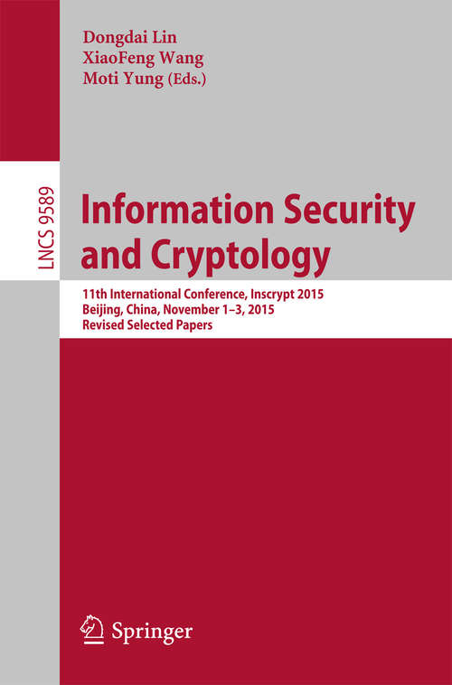 Book cover of Information Security and Cryptology