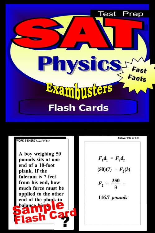 Book cover of SAT Test Prep Review Flash Cards: Physics (Exambusters SAT II Workbook: 2 of 3)