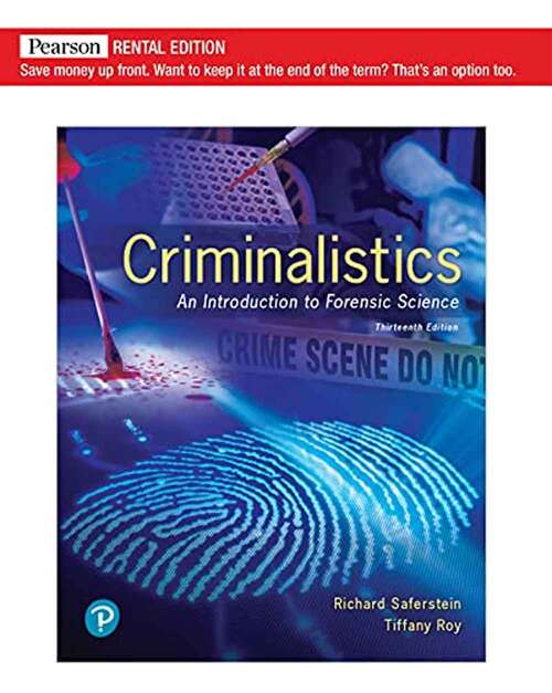 Book cover of Criminalistics: An Introduction to Forensic Science (Thirteenth Edition)