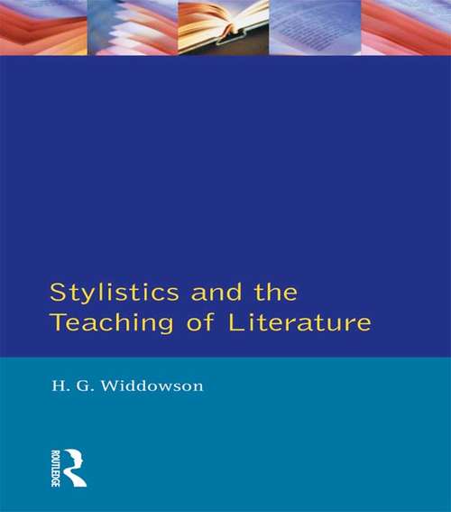 Book cover of Stylistics and the Teaching of Literature (Applied Linguistics and Language Study)