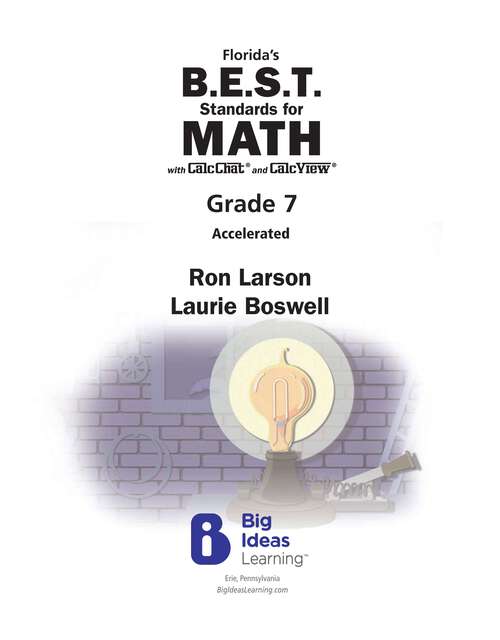 Book cover of Florida’s B.E.S.T. Standards for MATH 2023 Grade 7 Accelerated