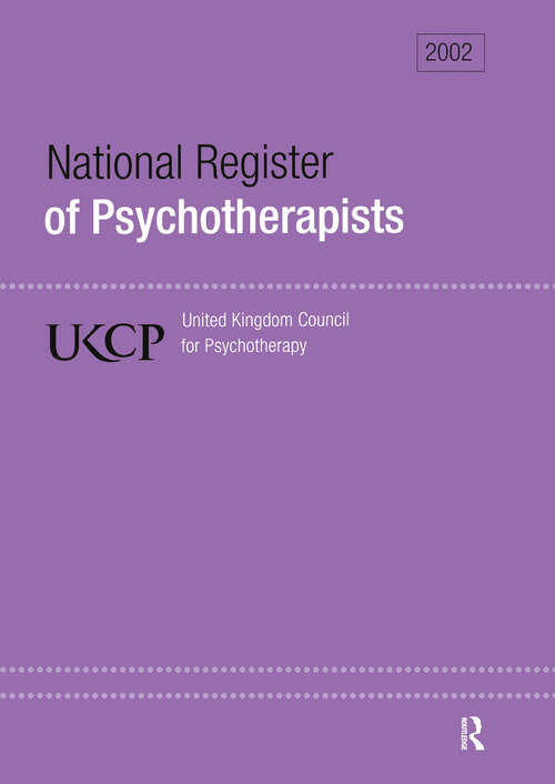 Book cover of National Register of Psychotherapists 2002