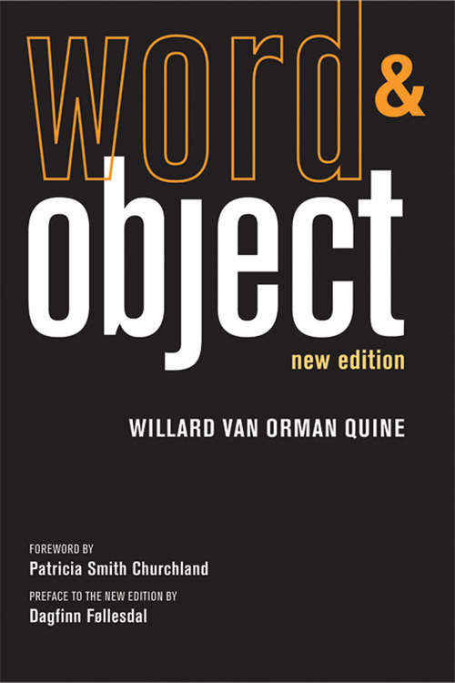 Book cover of Word and Object, new edition