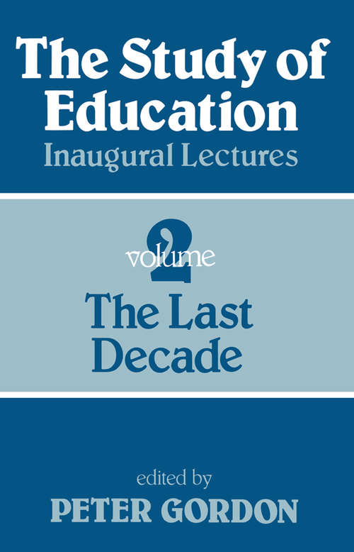Book cover of Study of Education Pb: A Collection of Inaugural Lectures (Volume 1 and 2)