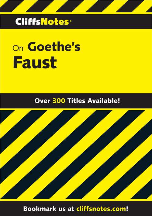 Book cover of CliffsNotes on Goethe's Faust, Part 1 and 2