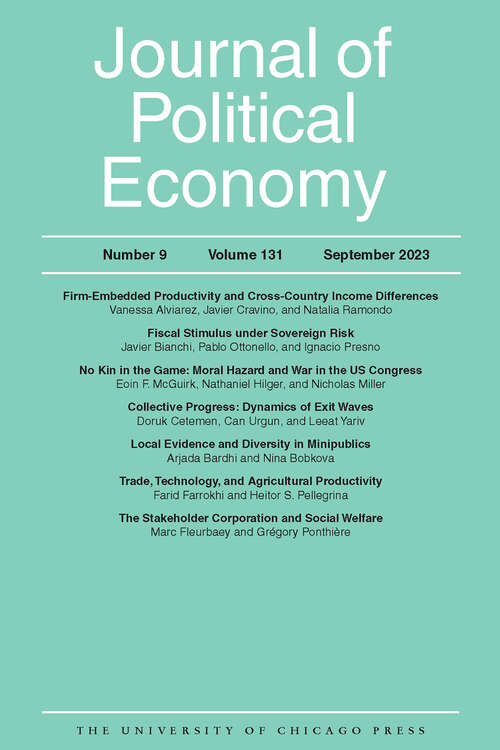 Book cover of Journal of Political Economy, volume 131 number 9 (September 2023)