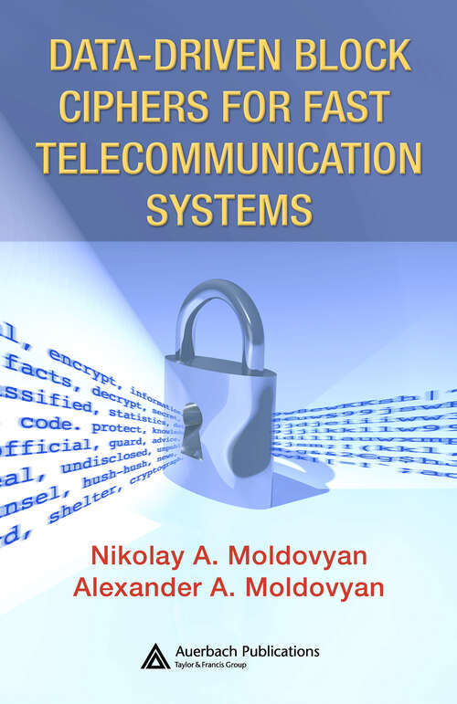 Book cover of Data-driven Block Ciphers for Fast Telecommunication Systems (1)