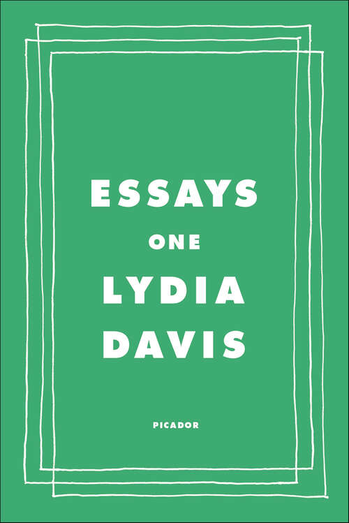 Book cover of Essays One: Reading And Writing