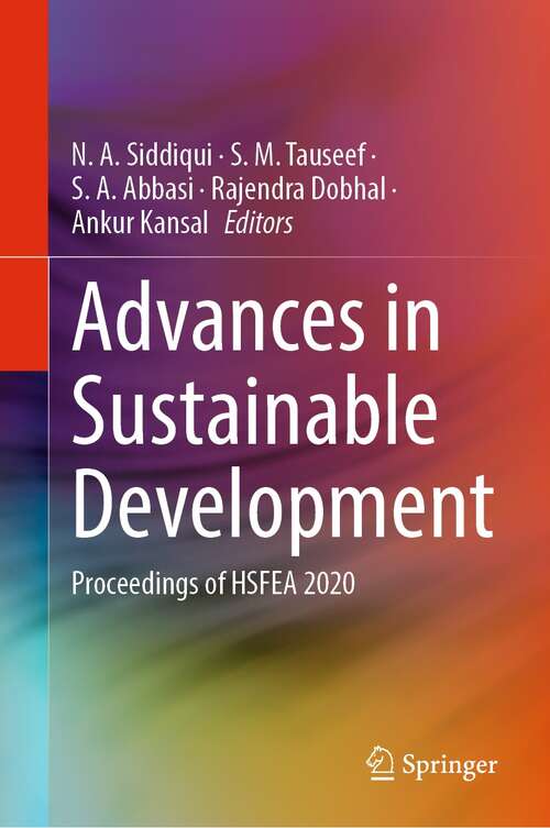 Book cover of Advances in Sustainable Development: Proceedings of HSFEA 2020 (1st ed. 2022)