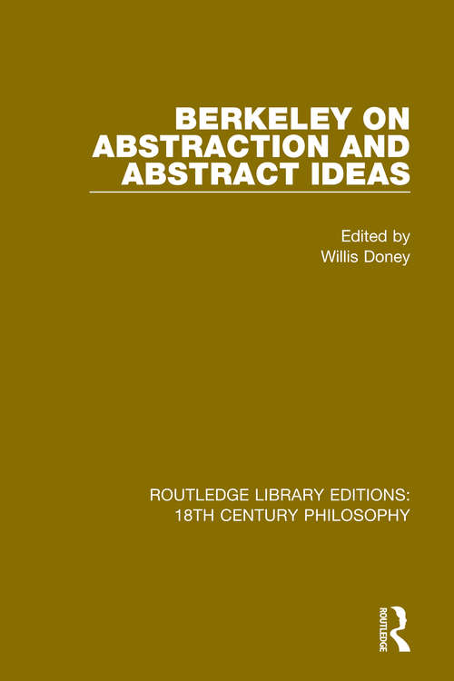 Book cover of Berkeley on Abstraction and Abstract Ideas (Routledge Library Editions: 18th Century Philosophy #1)