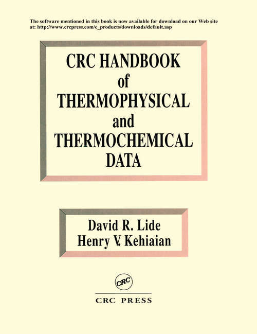Book cover of CRC Handbook of Thermophysical and Thermochemical Data (1)