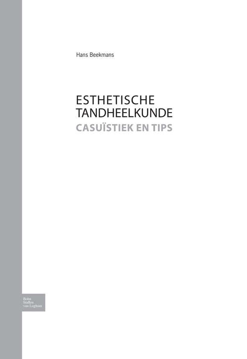 Book cover of Esthetische tandheelkunde