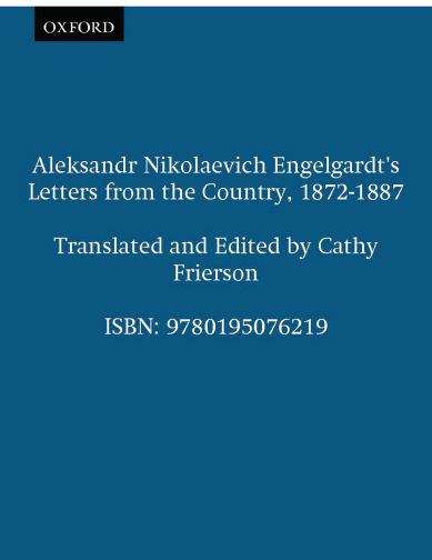 Book cover of Aleksandr Nikolaevich Engelgardt's Letters from the Country, 1872-1887
