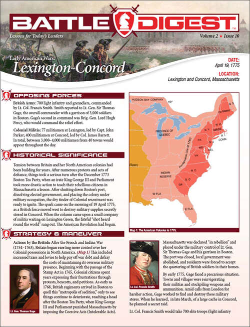 Book cover of Battle Digest: Lexington-Concord (Battle Digest Series)