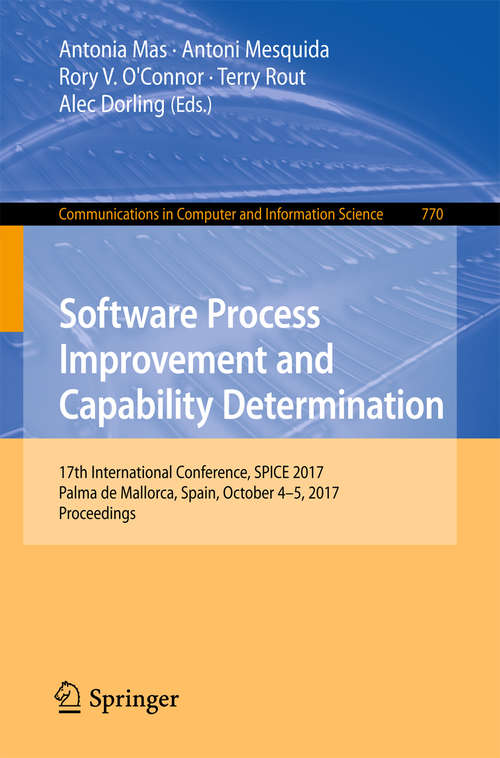 Book cover of Software Process Improvement and Capability Determination