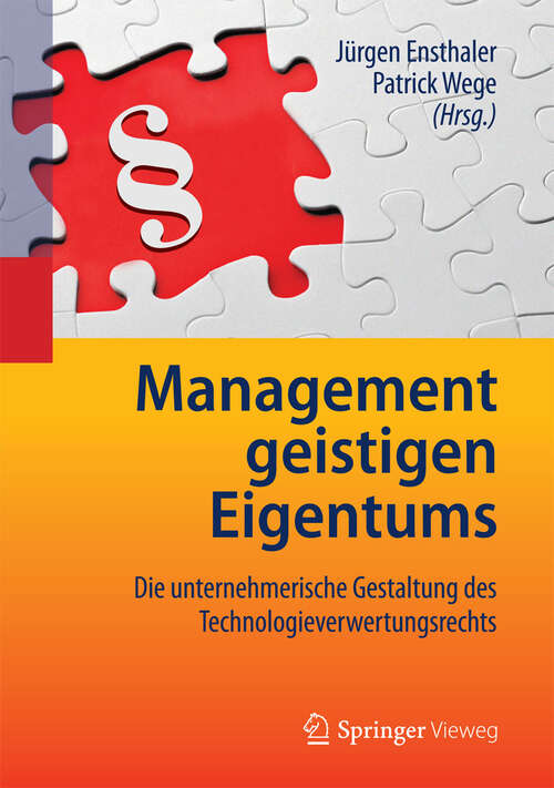 Book cover of Management geistigen Eigentums