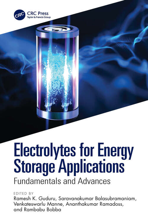 Book cover of Electrolytes for Energy Storage Applications: Fundamentals and Advances