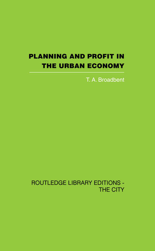 Book cover of Planning and Profit in the Urban Economy