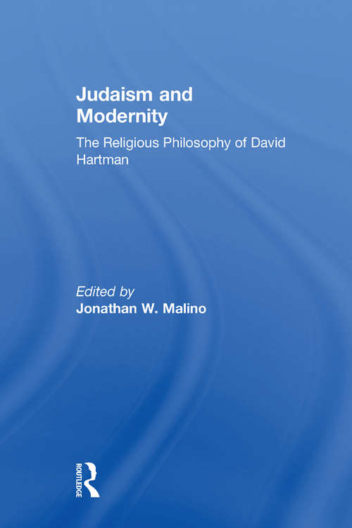 Book cover of Judaism and Modernity: The Religious Philosophy of David Hartman