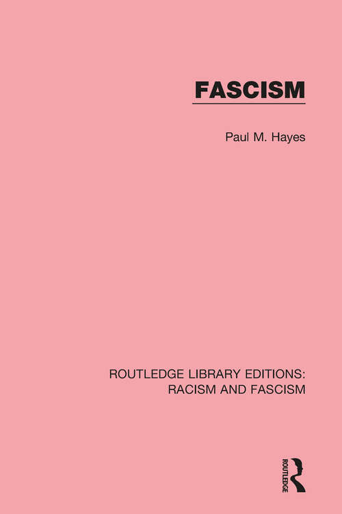 Book cover of Fascism (Routledge Library Editions: Racism and Fascism)