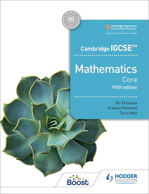 Book cover of Cambridge IGCSE Core Mathematics Fifth edition (5)