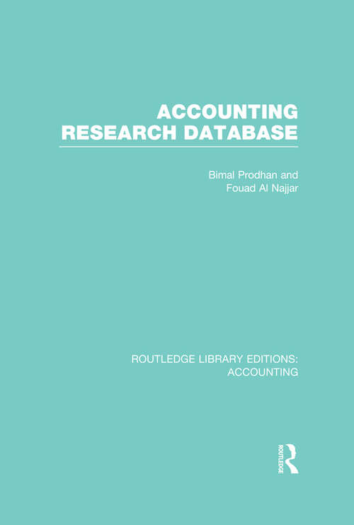 Book cover of Accounting Research Database (Routledge Library Editions: Accounting)